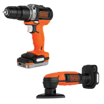 Набор из двух аккумуляторных электроинструментов BLACK+DECKER BDCK121S1S