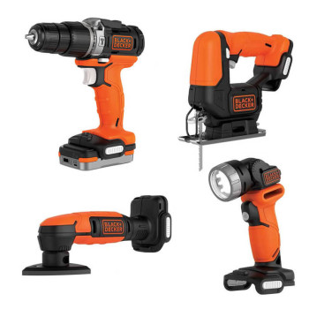 Набор из четырех аккумуляторных электроинструментов BLACK+DECKER BDCK123S2S