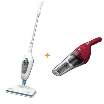 Паровая щетка 5в1 Steam Mop + подарок аккумуляторный пылесос BLACK+DECKER FSMH13E5+NVB115WA