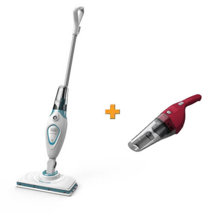 Паровая щетка + подарок аккумуляторный пылесос BLACK+DECKER FSM1615+NVB115WA