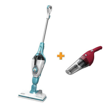 Паровая щетка и пароочиститель 15в1 + подарок аккумуляторный пылесос BLACK+DECKER FSMH13151SM+NVB115WA