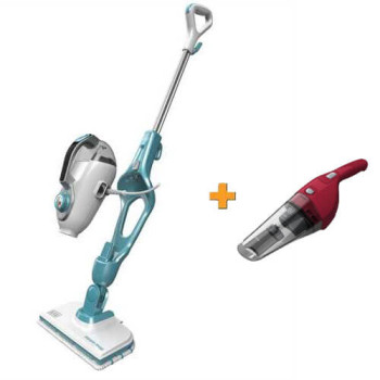 Паровая щетка и пароочиститель 7в1 + подарок аккумуляторный пылесос BLACK+DECKER FSMH1321+NVB115WA