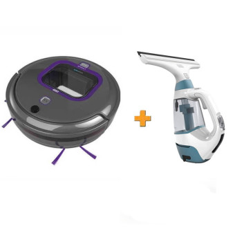 Робот-пылесос + подарок пылесос для мытья окон BLACK+DECKER RVA420BP+WW100