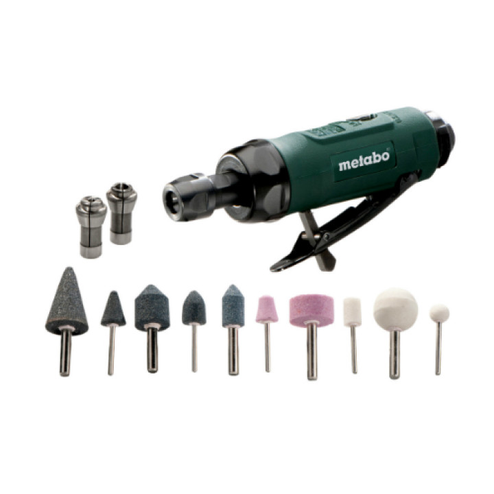 Прямая шлифовальная машина пневматическая + набор насадок Metabo DG 25 Set