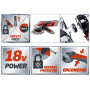 Болгарка аккумуляторная (без акк) Einhell Expert Plus TE-AG 18 Li - Solo